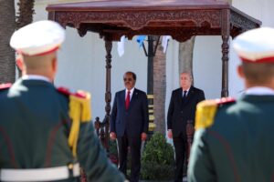 At Al-Muradiya Palace in Algiers President Hassan Sheikh Mohamud were formally welcomed by his counterpart, H.E. President Abdelmadjid Tebboune of Algeria