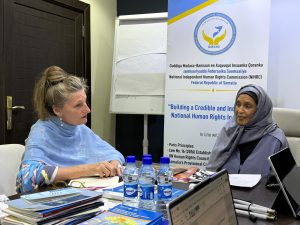 Dr. Maryan Qasim Chairperson of Somalia’s NIHRC, met with Kirsten Young, Chief of Human Rights and Protection at UNTMIS